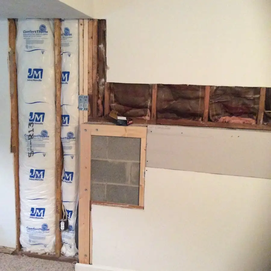 Wall insulation replacement during Contents Cleaning & Restoration in Hingham